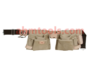 11 Pocket Professional Style Split Leather Carpenter Apron with Leather Belt