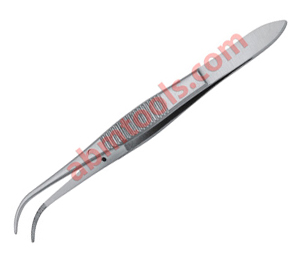 Dental Tweezers - Tweezers with Guided Pins Curved