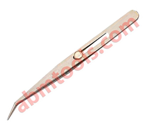 Tweezers Centre Lock, Curved (Button Lock Tweezers-Curved Pointed)